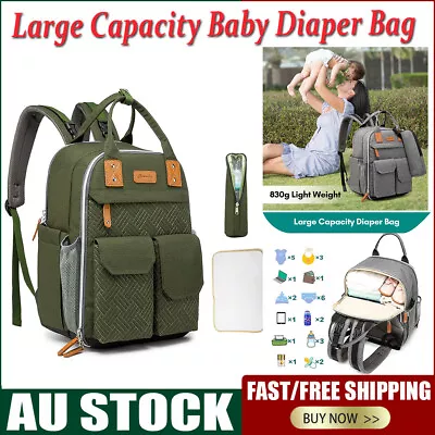 Putybudy Large Baby Diaper Backpack Nappy Bag Changing Bag Mummy Travel Bag NEW • $31.09