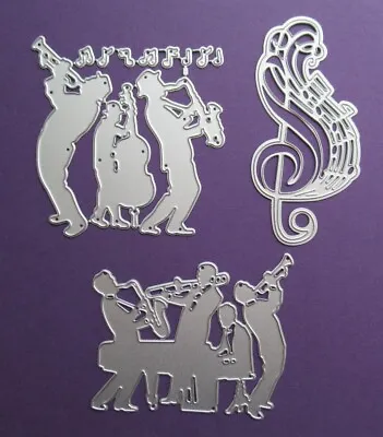 3 Types Music & Jazz Band Metal Die Cutters / Piano Sax Notes Card Cutting Dies • £3.95