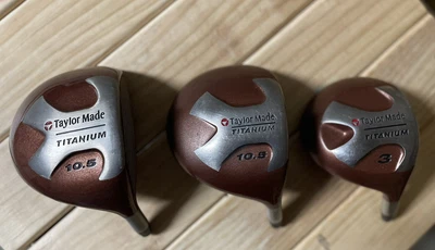 $80 • Buy Taylormade Titanium Wood Heads 10.5 Degree X 2 + 3 Wood
