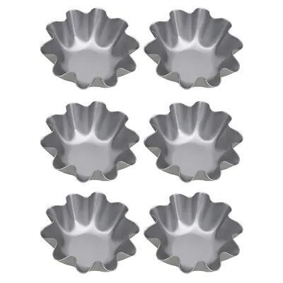 6Pcsegg Tart Container  Cookie Pudding Molds Metal Muffin Liners Small Tart Tins • $11.99