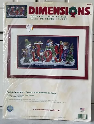 Dimensions Joyful Snowmen Counted Cross Stitch Kit 8690 Brand New Sealed • $50