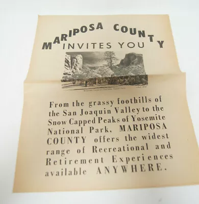 Mariposa County Invites You Vintage Newspaper • $17.11