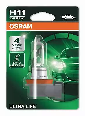 H11 12V 55W PGJ19-2 ULTRA LIFE 4 Year Warranty 1pc OSRAM Blister • £12.94