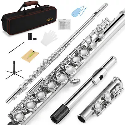 🎵Eastar CONCERT FLUTE STUDENT / INTERMEDIATE SCHOOL BAND FLUTES WITH CASE STAND • $69.99