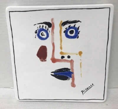 $75 • Buy PICASSO Living Face 1963 TRIVET HOT PLATE Masterpiece Editions 