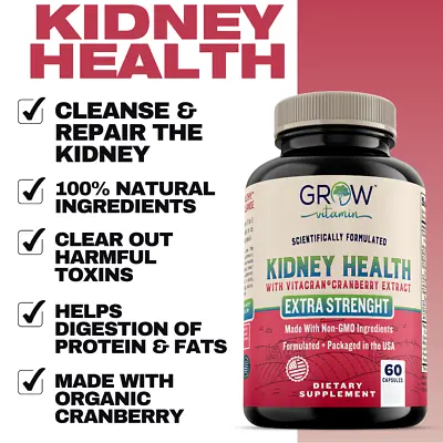 Organic KIDNEY SUPPORT - Herbal Natural Non-GMO Repair & Cleanse Supplement 2024 • $24.98