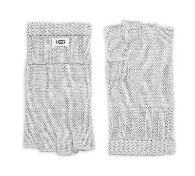 New Womens UGG Gray Wool Blend Fingerless Knit Gloves One Size • $24.99