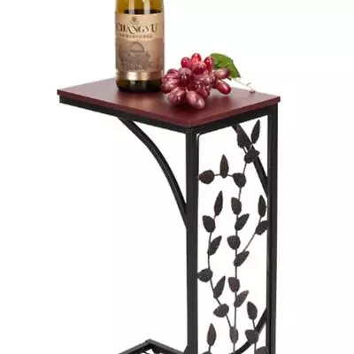 Leaf Pattern Iron Side Table Coffee Table Brown • $27.45