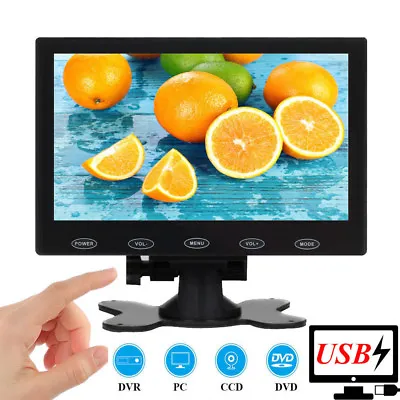 USB Power 7  LCD CCTV Monitor Screen HDMI For PC XBOX PS4 Game DSLR Car Monitor • £57.59