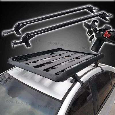 $73.99 • Buy For VW Jetta GLX VR6 Top Roof Rack Cross Bars Lockable Luggage Cargo Carrier US