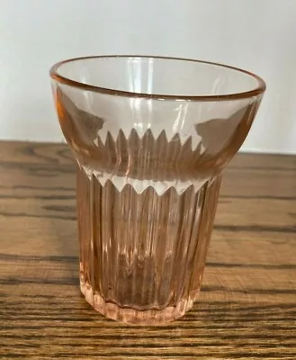 Vintage Fortune Pink Depression 3-1/2  Juice Glass Ribbed Fluted Great Condition • $5