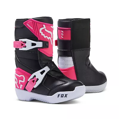 Fox Racing Kids COMP Motocross Boots (Black/Pink)  (Size 10) 30472-285-10 • $159.95