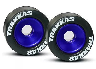 Traxxas 1/10 E-Revo Brushless * 2 WHEELIE BAR TIRES & WHEELS - BLUE * 5186A • $19.95