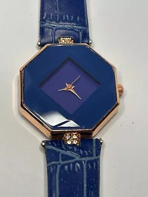 Working Ladies Rose Gold And Blue Unbranded Quartz Watch CJ • $16