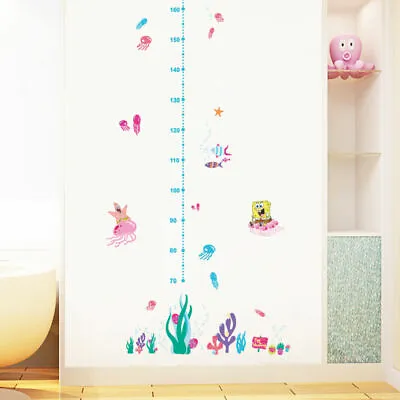 £7.01 • Buy Spongebob Squarepants Coral Jelly Fish Growth Chart Kids Wall Stickers Decor DIY