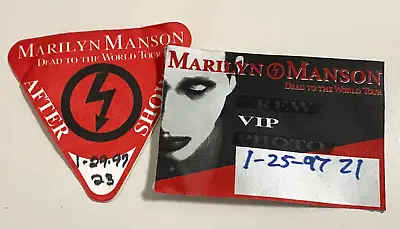 Marilyn Manson Dead To The World Tour After Show Pass & VIP Pass 1997 • $74.99