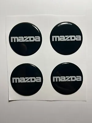Set Of 4 Pcs Mazda Center Wheel Cap Stickers Decal Rims Emblem Logo • $15.96