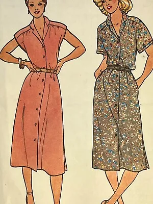 1980s Vintage BUTTERICK Pattern 6519 DRESSES Plus Size 14-16-18 Bust 36-40 UC FF • $11.95