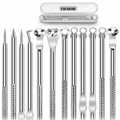 $6.05 • Buy Pimple Remover Tool Kit 12 Heads Comedone Acne Spot Popper Blackhead Extractor