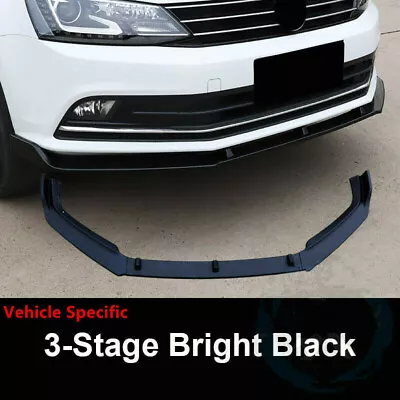 $52.90 • Buy Front Bumper Lower Spoiler Lip Splitter Painted Black Fit For VW Jetta Mk6 15-18