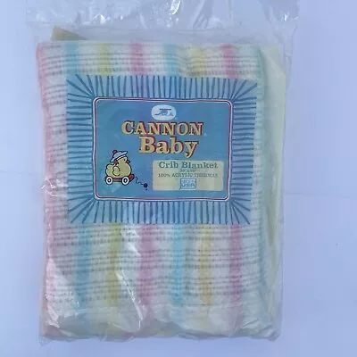 Vintage Cannon Mills Waffle Weave Baby Blanket  Acrylic Thermal Nylon Trim New • $299.95