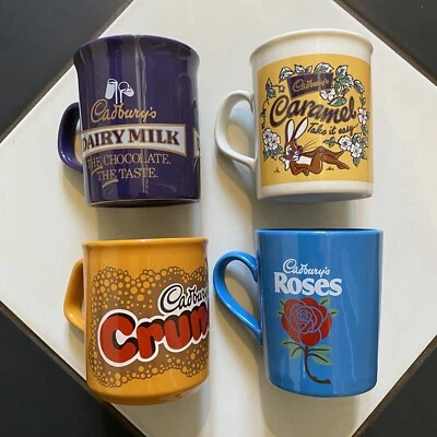 £11.99 • Buy Vintage Cadbury's Mugs Bundle Crunchie Roses Dairy Milk & Caramel Chocolate Lot