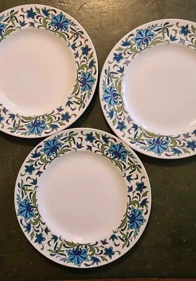 Three X Midwinter Spanish Garden Dinner Plates Retro Jessie Tait 1960s • £15