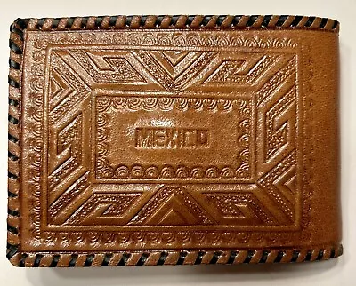 NEW Western Tooled Mexican Leather Bi-fold Wallet Aztec Compass Cactus Inca COOL • $22