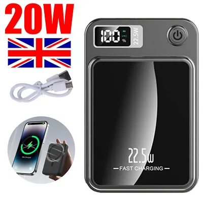 Magnetic Power 10000mAh Bank Wireless Charger Battery Pack For IPhone 14/13/15 • £16.90