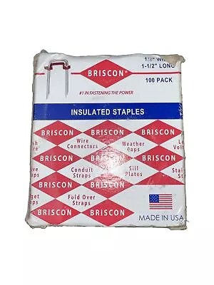 Briscon 1 1/2  Long 1/2  Wide Insulated Romex Staples (qty 100) Zinc Plated • $7