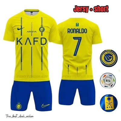 Cristiano Ronaldo CR7 Yellow Soccer Jersey With Short NEW All Sizes Available • $19.99