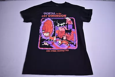 Steven Rhodes Portal To The Cat Dimension Short Sleeve T-Shirt Black S Pre-owned • $9.99