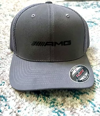 Mercedes AMG Logo On Black Hat Flexfit Baseball Cap Printed Emblem S/M And L/XL • $16.99