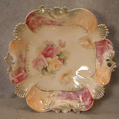 Antique 1890's R. S. Prussia China Bowl Mold #338 Roses & Gold Accents Decorated • $9.99