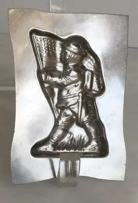 Vintage Lollipop Metal Tin Mold Soldier Flag Patriotic #2 Candy Chocolate Candy • $7.95