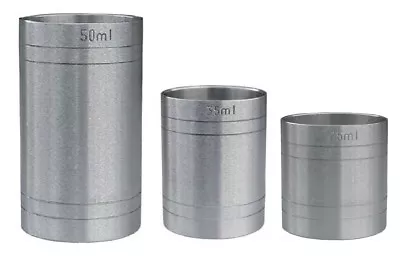 £9.99 • Buy Stainless Steel Thimble Wine Spirit Measures Jigger 25/35/50ml | 3 Bar Measure