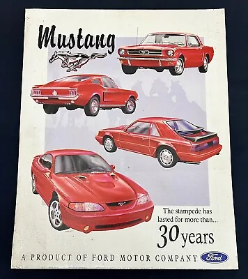 Vintage 1998 Ford Mustang 30 Years Tribute Tin Sign 13x16 • $9.99