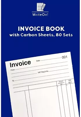 A5 Invoice Duplicate Book With Carbon Sheet - Full Size 1-80 Pages - UK Seller • £3.29