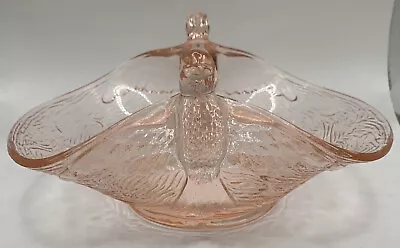 Vintage Fenton Pink Depression Glass Flying Bird Handles Nest Bowl/Candy Dish • $16