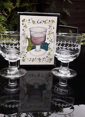 £29.99 • Buy Dartington Crystal Cut Regency Glass Goblets Designed By Frank Thrower