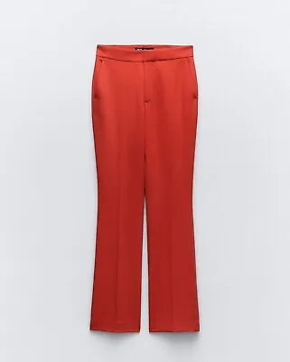 New Zara Women Bootleg Red Suit Pants. High Waist. Size Small S • $24.99