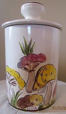 Beautiful Brazil Handpainted MUSHROOM 11  CERAMIC COOKIE JAR 913 • $30