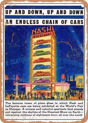 METAL SIGN - 1934 Nash Lafayette Tower Of Cars Chicago World's Fair Vintage Ad • $18.66