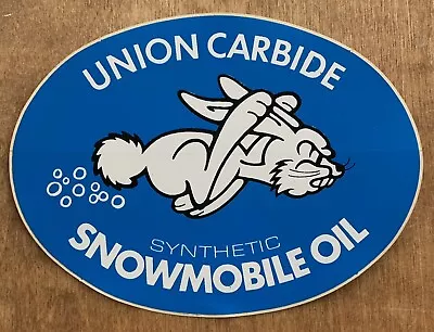 Vintage Union Carbide Synthetic Snowmobile Motor Oil Racing Sticker Decal 1970’s • $19.95