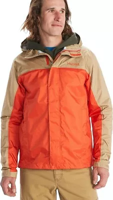 NWT MARMOT PreCip Eco Rain Jacket Full Zip Hooded Men's XXL Red Sun/Shetland • $51.99