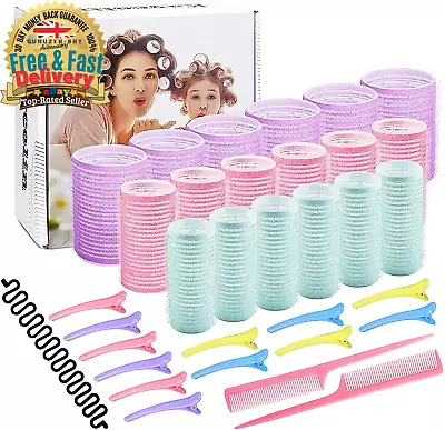 Hair Rollers Set 18 Hair Rollers For Long Hair 25mm 30mm 44mm Curlers • £9.44