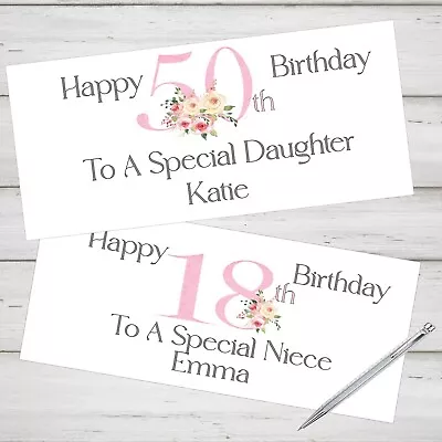 Personalised Birthday Money Voucher Gift Card Wallet 18th 21st 30th 40th Any Age • £2.75
