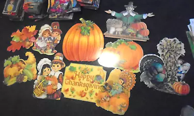 10 Vintage Die-Cut Thanksgiving Decorations Retro/Beistle/Happy Thanksgiving • $34.99