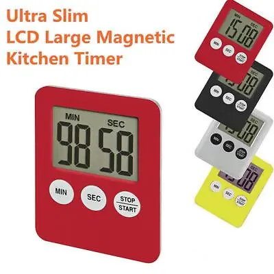 Large LCD Digital Kitchen Cooking Timer Count-Down X Clock 1 BEST Magnetic F2U3 • £2.34