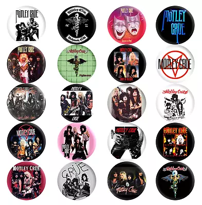 Motley Crue 80's Hard Rock Metal Hair Band Music Pinback Buttons  1  Pins New • $11.99